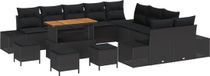 vidaXL Tuinbank Zwart Polywood