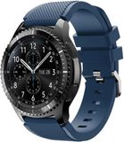 By Qubix Qubix - Compatible Samsung bandje - Siliconen sportbandje - Donkerblauw - Geschikt voor Samsung Galaxy Watch 3 (45mm) - Galaxy Watch 46mm - Samsung Gear S3 Classic & Frontier