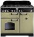 Falcon Classic Deluxe 100 Dual Fuel Olive Green Brass - 100cm - 5 pits gasfornuis