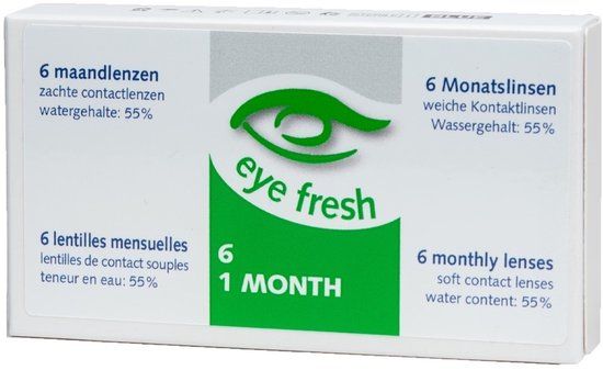 Eye Fresh Maandlenzen - 6 stuks - Sterkte -4.50