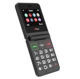 TTfone TT660 Opvouwbare mobiele telefoon voor senioren, grote knoppen, noodhulpfunctie, lange batterijduur, zwart (met usb-kabel)