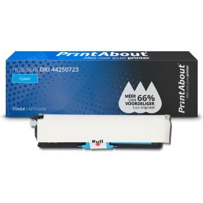 PrintAbout Huismerk OKI 44250723 Cyaan Toner - Compatibel met OKI C110/C130/MC160N - 2750 Pagina's