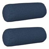 vidaXL - Kussensloop - 2 st - HEERLEN - Blauw - Ø 15 x 40 cm - Stof