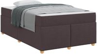 vidaXL Bedframe with Mattress - Dark Brown - 120 x 190 cm - Fabric