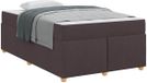 vidaXL Bedframe with Mattress - Dark Brown - 120 x 190 cm - Fabric