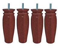 Margot Royal rustieke set met 4 poten voor lattenbodem, hout, 5,5 x 5,5 x 18 cm, hout, mahonie, 5,5 x 5,5 x 18 cm