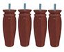 Margot Royal rustieke set met 4 poten voor lattenbodem, hout, 5,5 x 5,5 x 18 cm, hout, mahonie, 5,5 x 5,5 x 18 cm