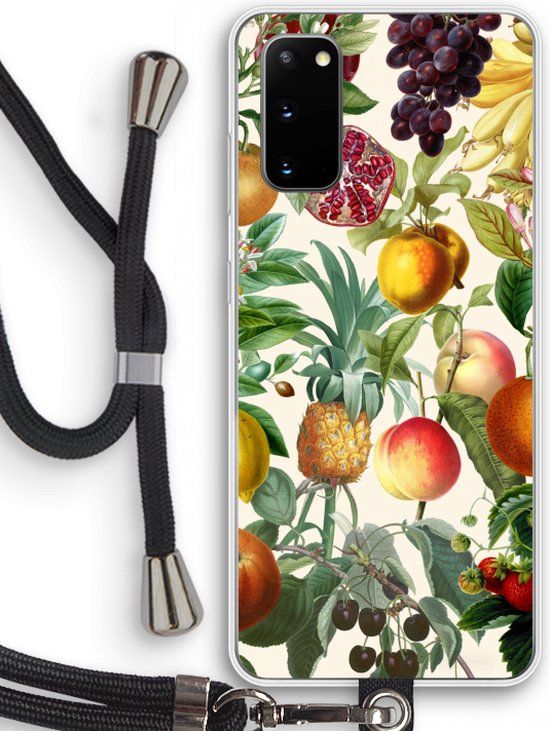 Case Company® - Samsung Galaxy S20 Case with Cord - Classic Flora - Black Cord - Back Cover