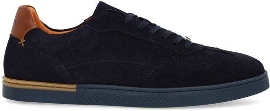 Manfield Heren Donkerblauwe Suède Sneakers Maat 45