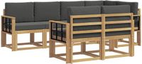 vidaXL Hoek loungeset 7-delig Wit en antracietkleurig Polyester
