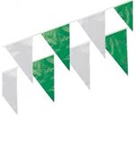 Merkloos / Sans marque Boland Vlaggenlijn - 5x - groen/wit - 10 meter - kunststof