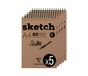 Clairefontaine 96904C - Schetsblok - 50 Vellen Wit Tekenpapier met Zeer Lichte Korrel - Afneembare Vellen - A4 21x29,7 cm 90g - Pakket van 5 Blokken