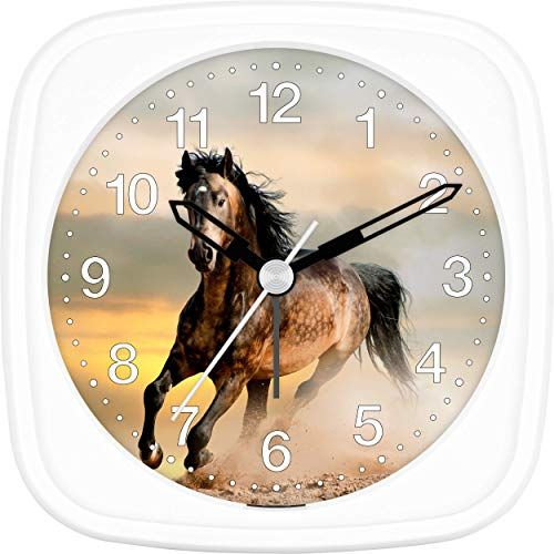 EUROTIME Kinderwekker voor meisjes met paardenmotief - 27024-00