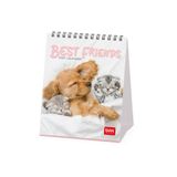 Legami Tafelkalender 2027, Best Friends, bureaukalender, 12 maanden en jaarplanner, in 6 talen, sterrenbeelden, internationale feestdagen, 12 x 14,5 cm