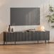 [en.casa] meuble TV Nand moderne avec espace de rangement 4 portes passe-câbles 180x35x51 cm noir