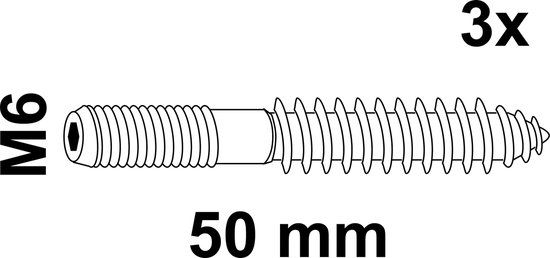 KIRCHHOFF stokschroef, M6 x 50 mm (3x)