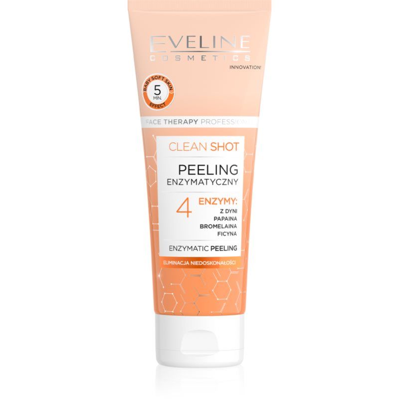 Eveline Cosmetics Eveline Clean Shot Enzymatic Face Peeling Scrub 4 Enzymes All Skin Types Vegan