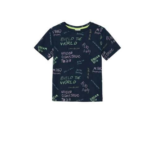s.Oliver s.Oliver T-shirt met all over print donkerblauw