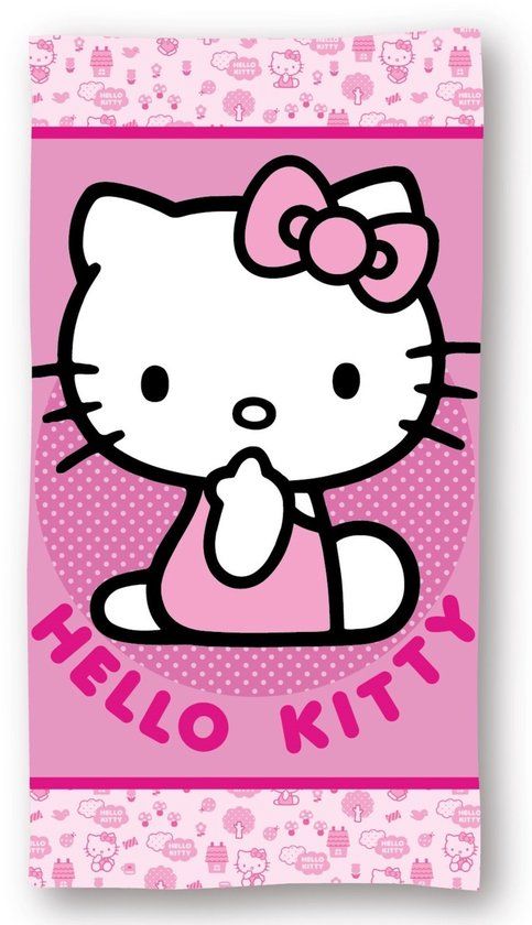 4KidsOnly Hello Kitty Pinky strandlaken 70 x 140 cm - polyester