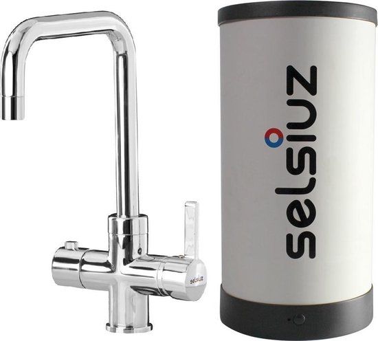 Selsiuz kranen Selsiuz Haaks Chroom Keukenkraan met Kokend Water en 3.7L Boiler