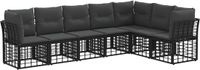vidaXL Hoek loungeset Zwart Polyester