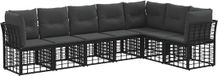 vidaXL Hoek loungeset Zwart Polyester