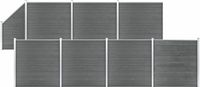 vidaXL WPC omheining set, 7 vlakke panelen + 1 schuin paneel, 1311x186 cm, grijs