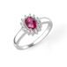 Giorgio Martello Zilveren ring met rode / roze steen | Maat 60 | 925 zilver