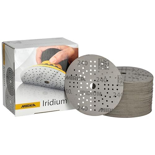 Mirka Iridium Premium schuurpapier Ø 125mm Klittenband 89-gaats, korrel 240, 100 stuks