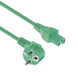 ACT Netsnoer Schuko CEE 7/7 male (haaks) - C15 IEC 60320 groen 1,5 m AK5296