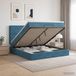 Maison Exclusive Lit Ottoman exclusif, avec matelas, couleur bleu foncé, 140 x 200 cm, revêtement en velours