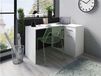 BEGIX Bureau d'angle 1 porte 1 tiroir blanc