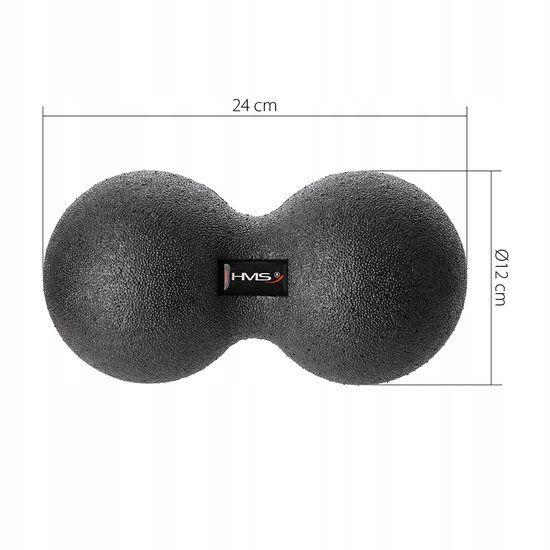 HMS Duo Ball Massagebal Zwart 12x24 cm - Spierontspanning