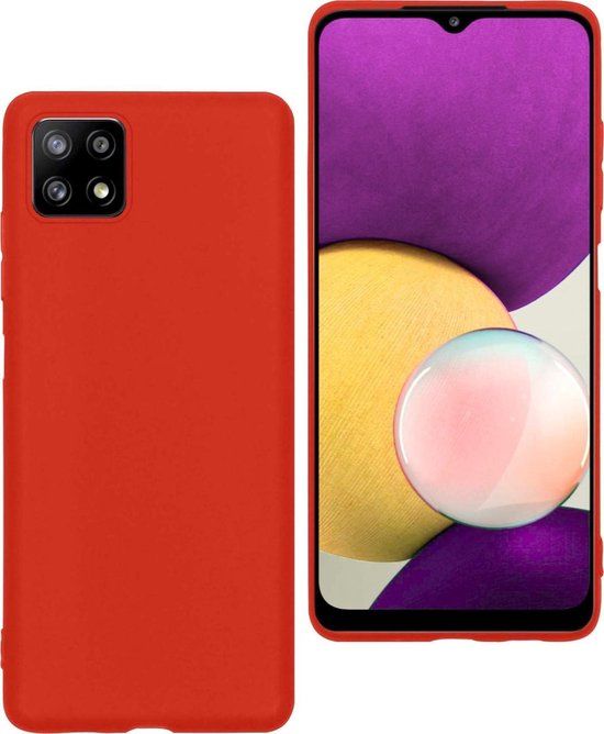BASEY. Hoesje voor Samsung Galaxy A22 4G - Siliconen Back Cover - Rood