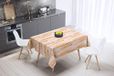 Bonamaison Tafelkleed, Anti-Mold, Sneldrogend, Waterdicht, 100% Polyester Tafellaken, Oranje, gebroken wit, 140 x 140 Cm