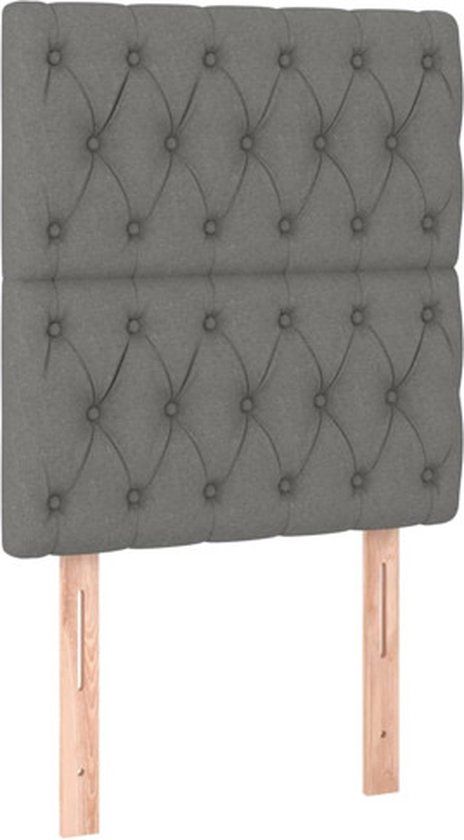 vidaXL Hoofdbord - donkergrijs - 80x7x118/128 cm - Stof