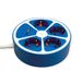 ROLINE 4-voudige stekkerdoos met schakelaar, rond, USB-oplader A+C, blauw, 3 m