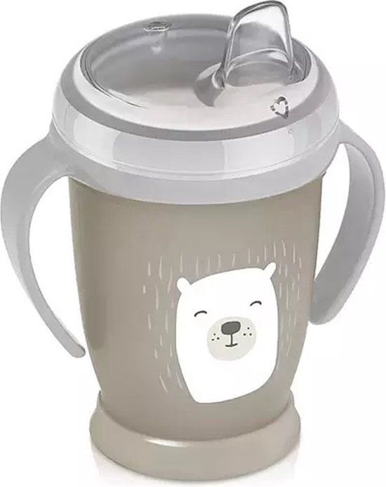LOVI Sippy Master Sippy-beker - Buddy Bear - 250ml - Beige - 6m+