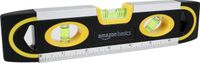 Amazon Basics Magnetische torpedo-waterpas en liniaal waterpas soldeer / waterpas / 180-90-45 graden bubbels, 22,9 cm (9 inch), Zwart, geel