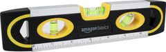 Amazon Basics Magnetische torpedo-waterpas en liniaal waterpas soldeer / waterpas / 180-90-45 graden bubbels, 22,9 cm (9 inch), Zwart, geel