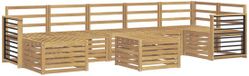 vidaXL - Salon d'angle - 7 places - Blanc - Acacia massif - Sans coussins