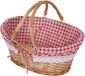 Panier de pique-nique sans marque, panier de pique-nique en rotin tissé avec poignée, rangement portable pour la plage, le jardin, la salle de bain, décoration d'intérieur, 45 x 30 x 16 cm en rotin