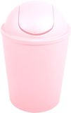 MSV Afvalemmer met Kanteldeksel – Prullenbak voor Badkamer, Toilet en Keuken – Modern Design Afvalbak uit de AKO Collectie – Roze, Plastic