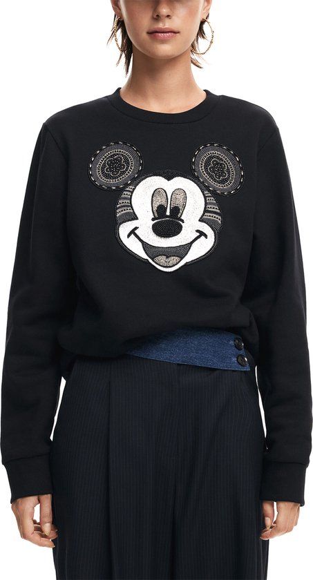 Desigual Sweater Zwart Met Lange Mouwen - Dames - Maat S - Wol - Casual