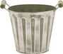 Mega Collections Emmer/plantenpot/bloempot - zink - legergroen - D20 x H17 cm