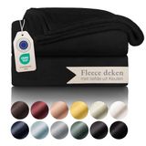 Blumtal Fleece Deken Super Zacht Fleece Plaid 220x240 cm Zwart