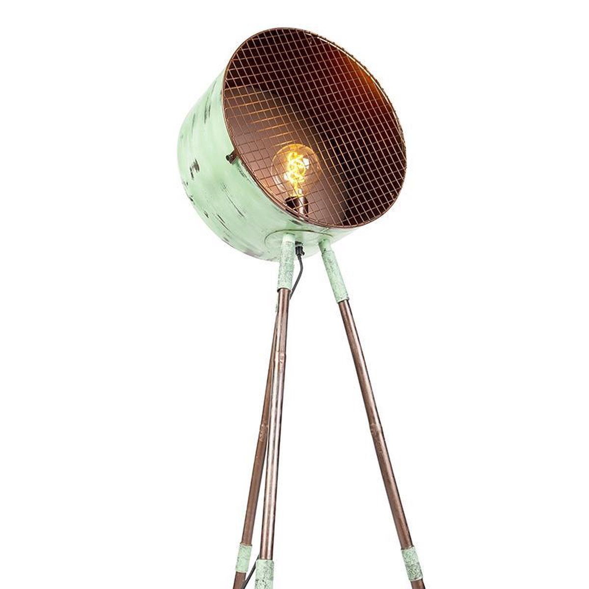 QAZQA Barrel Retro Vloerlamp - Groen - Bamboe - H 1430 mm