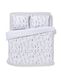 HEMA Housse de couette Coton doux 200x200/220 Fleurs Blanc