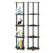 Furinno Turn-N-Tube 5-traps hoekrek, multifunctioneel rek, donkerbruine nerf/zwart, set van 2