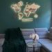 LosokaWood Décoration murale carte du monde avec rétroéclairage LED 3D Wzór XVII